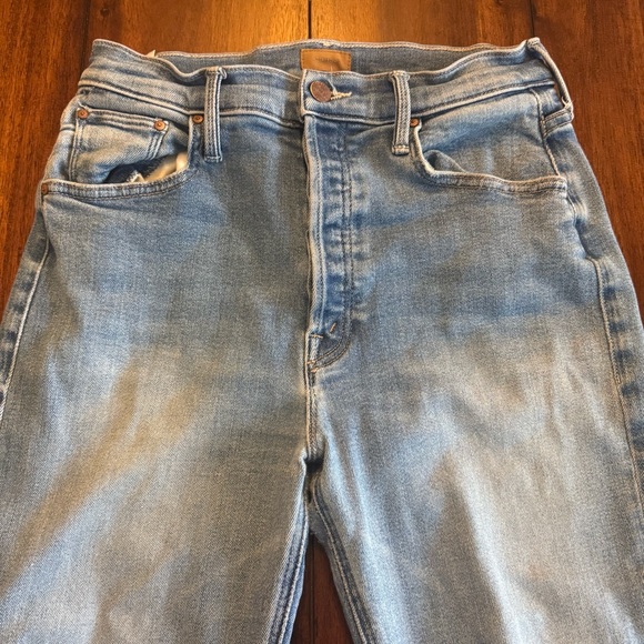 Mother Women’s Denim Jeans Tripper Ankle Fray Layover Wash Size 28 Button Fly - Picture 3 of 11